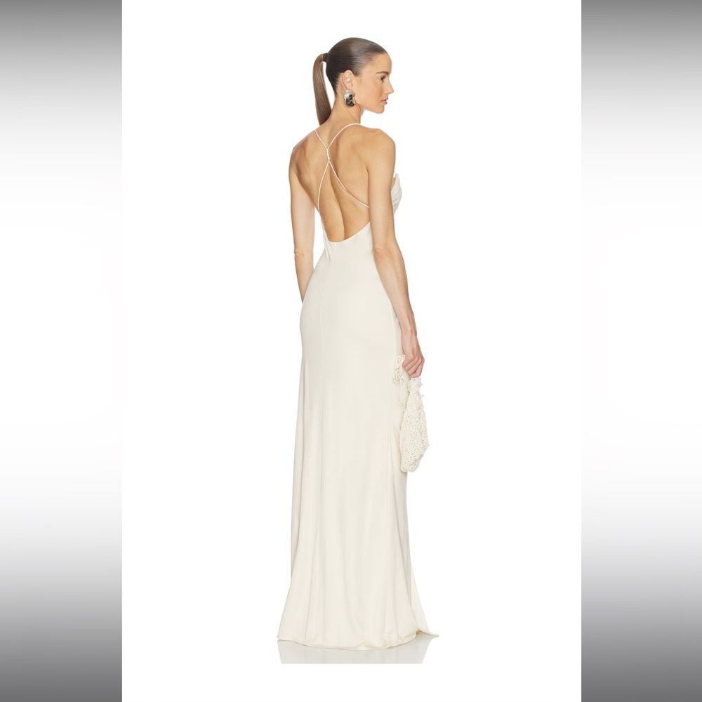 HELSA the roksanna draped dress in ivory - Picture 5 of 14